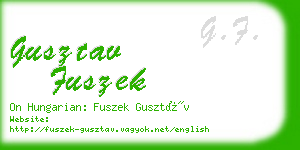 gusztav fuszek business card